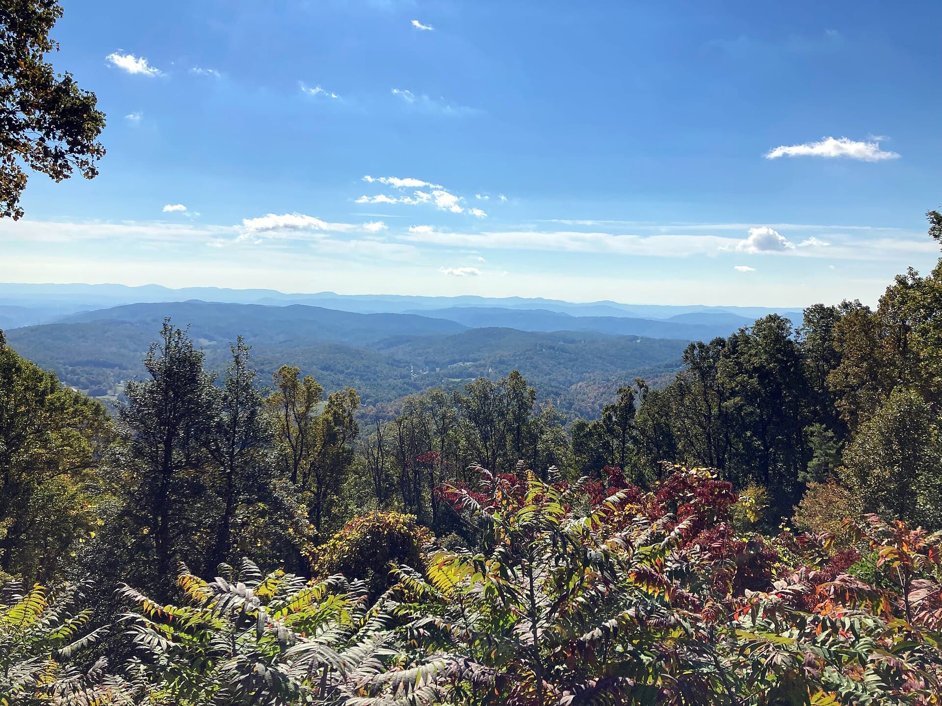 Blue Ridge Mountains from an overlook on the Blue Ridge Parkway