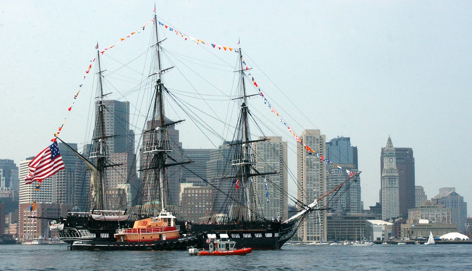 USS Constitution sailing in Boston Harbor